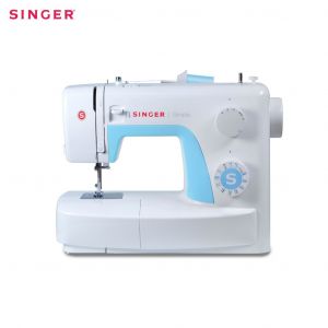 3221 จักรกระเป๋าหิ้ว Mechanical 21 ลาย ขาว-ฟ้า (Mechanical 21 Stitches white -Blue)